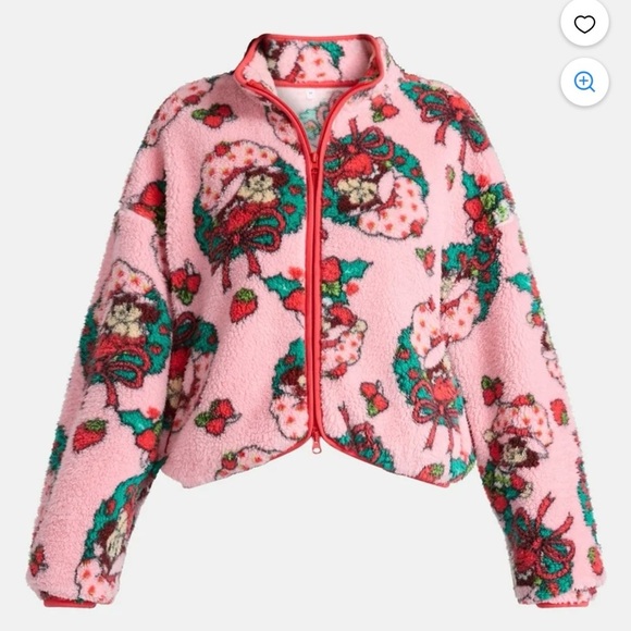 Strawberry Shortcake Jackets & Blazers - Pink Strawberry Shortcake Holiday Fleece Jacket